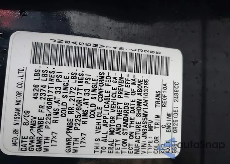 2010 Nissan Rogue Sl z USA, uszkodzony, nr VIN JN8AS5MV1AW103285